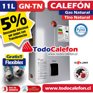 Calefon RHEEM Tiro Natural 11 Litros Gas Natural