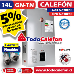 Calefon RHEEM Tiro Natural 14 Litros Gas Natural